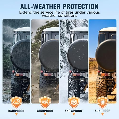 Moonet PVC Leather Spare Tire Wheel Cover Universal fit - Image 4