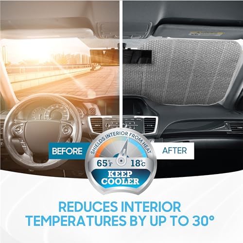 BDK-AS-2511 Front Windshield Shade-Accordion Folding Auto Sunshade - Image 4