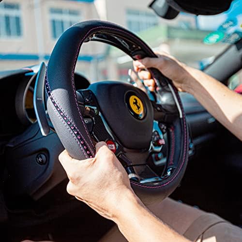 CAR PASS Bling Diamond Leather Steering Wheel Cover, Studded Crystal - Image 4