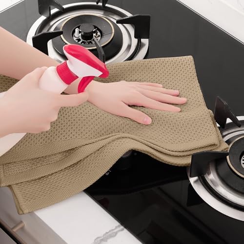 Homaxy 100% Cotton Oversized Waffle Weave Kitchen Towels 4-Pack - Image 5