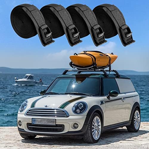 WEDAMER Kayak Tie Down Straps 1" x16.4Ft Cam Buckle Lashing Straps 4 Pack - Image 4