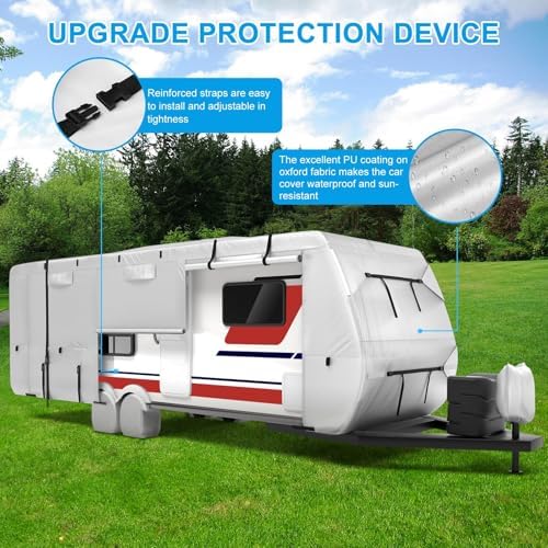 Mofeez Travel Trailer RV Cover 420D Oxford 24'-27' Camper Cover RV Covers - Image 4