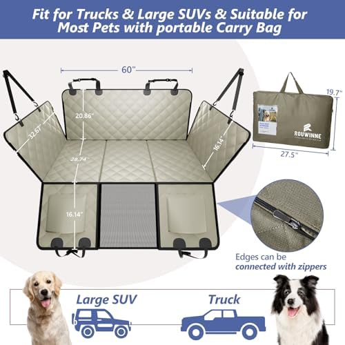 Dog Truck Seat Cover for Back Seat, Hard Bottom Pet Hammock - Image 4