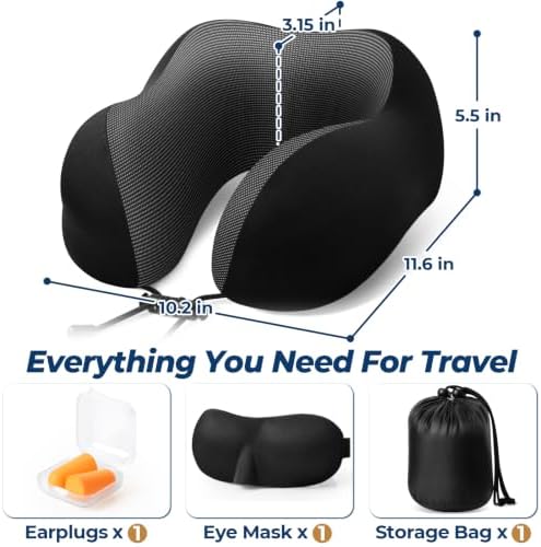 ExploreBliss Travel Pillow, Memory Foam Neck Pillow Airplane - Image 2