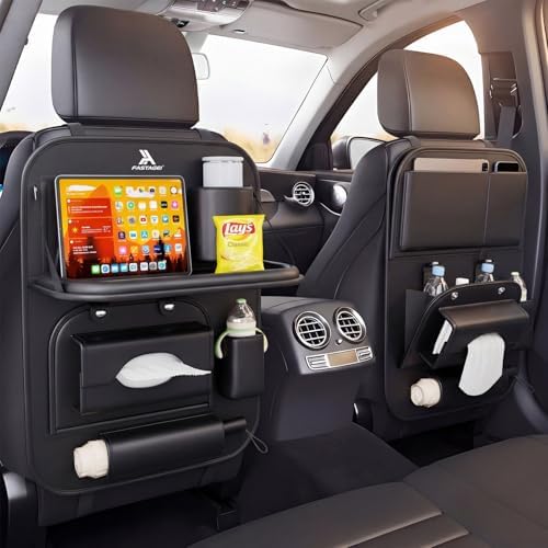 Universal Premium Leather Foldable Car Backseat Organizer by FASTAGEI