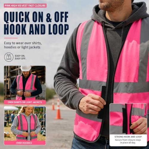 AYKRM 12 colour High visibility viz vest hi vis viz reflective work - Image 5