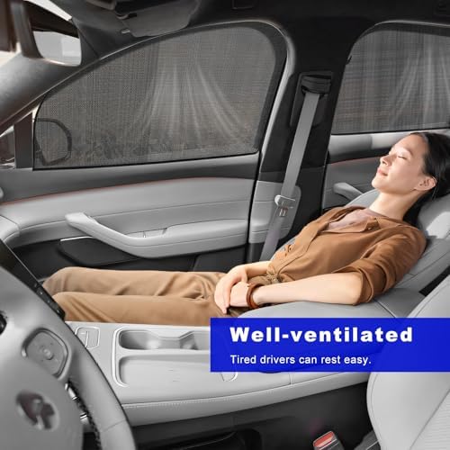 2 PCS Car Window Shades, 19.3"×29.1" Magnetic Vehicle Front Side Window Screen - Image 6