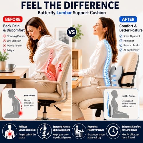 Memory Foam Lumbar Support Pillow, Back Support - Image 2