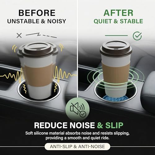 Silicone Car Coasters Set of 4, 2.75" Cup Holder Mats - Image 5