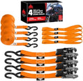 Jack Boss Ratchet Tie Down Straps Set, 1500 lbs Break Strength, Fits by JACKBOSS