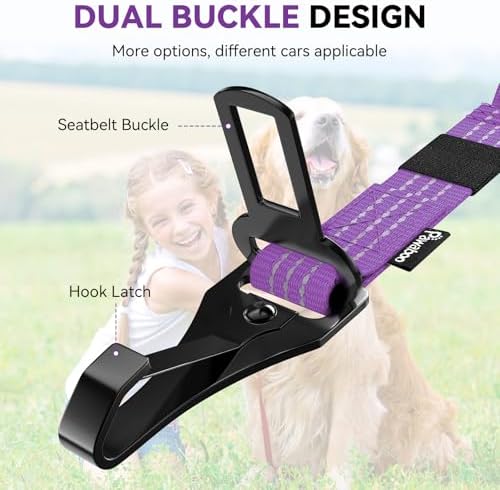 Pawaboo Dog Seatbelt for Car, 3-in-1 Dog Seat Belt Bungee, Shockproof Dogs - Image 3