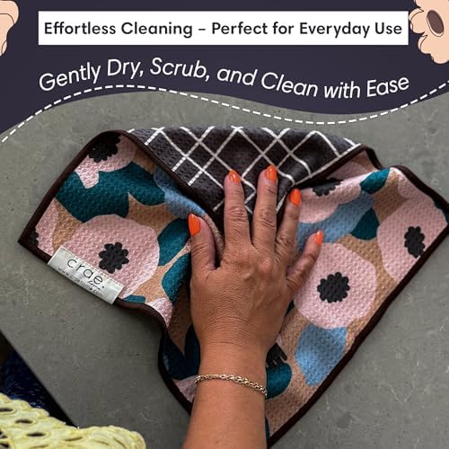 Reversible Microfiber Washcloths, Waffle Weave Dish Cloths - Image 2