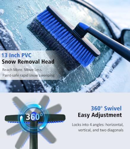 45" Car Snow Brush & Ice Scraper, Extendable Snow Removal - Image 3
