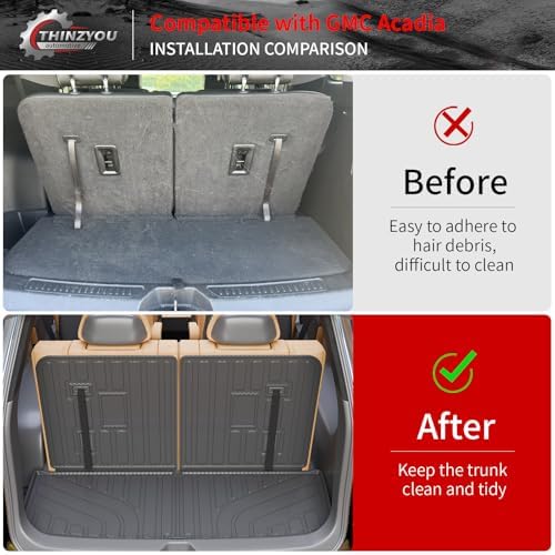 Trunk Mat with Backrest Mat for 2017-2023 GMC Acadia 6&7 Seats - Image 2