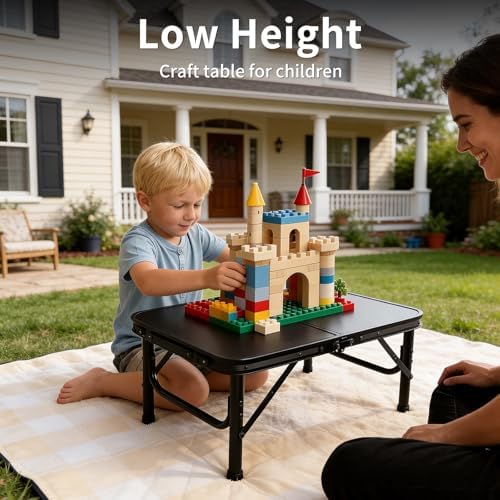 Small Camping Table 2Ft X 1.3Ft, Aluminum Portable Adjustable Table - Image 2