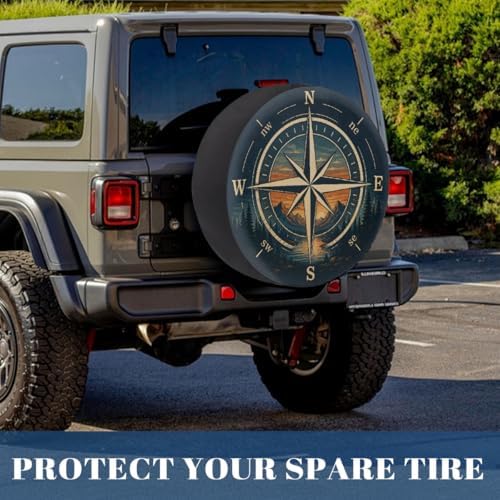 Retro Mountain Compass Spare Tire Cover Wheel Covers Protectors Waterproof - Image 6