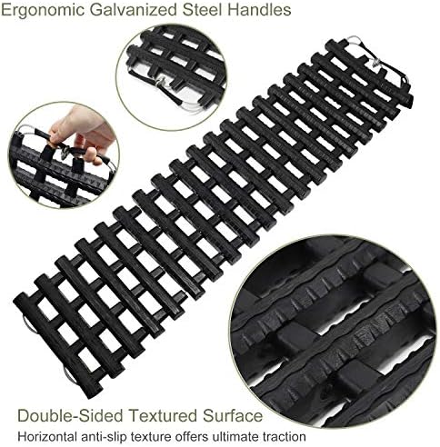 Reliancer 2PC Traction Tracks Mats TPR 31.5" L Tire Recovery Track Pad Roll Car - Image 4