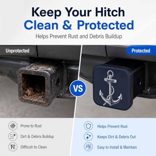 Anchor Hitch Cover Receiver Tube Hitch Plug Nautical Anchor Navy Blue Tow Hitch - Image 5