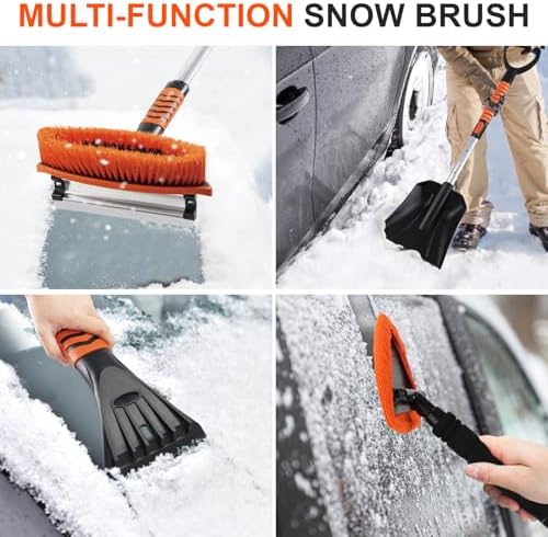 COMOWARE Extendable Snow Brush for Car, Ice Scrapers for Car Windshield Combo - Image 6