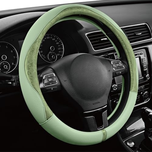 PIC AUTO Steering Wheel Cover, Universal Fit 14.5"–15.5", Soft PU Grain Leather - Image 2