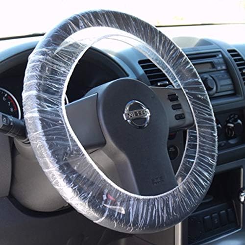 Steering Wheel Protector Clear Plastic Cover Disposable Pack of 100 Universal by CarBowz