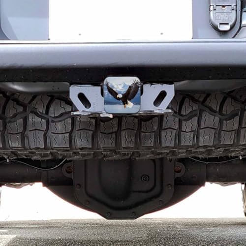 Bald Eagle Hitch Cover Winter American Eagle River Snow Mountain Rubber Trailer - Image 6