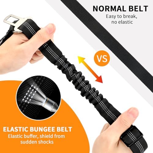 BWOGUE Dog Seat Belt for Car, Headrest Restraint Reflective Bungee, 1 Pack - Image 3