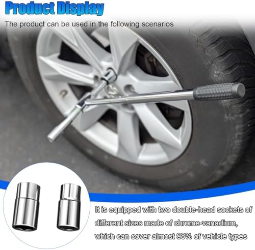 23" Extended Lug Wrench, 4 Way Automotive Wheel Lug Wrench - Image 4