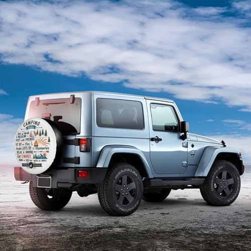 Camping Rules Spare Tire Cover Wheel Protector Universal Fit - Image 4