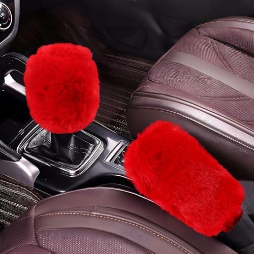 Hovom 2PCS Fluffy Car Gear Shift Knob Cover & Handbrake Cover by Hovom