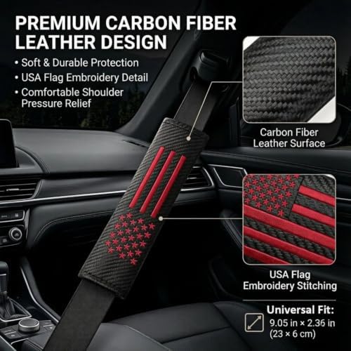 JDDRY 2PC Car Seat Belt Covers Pads, Seat Strap Pads - Image 2