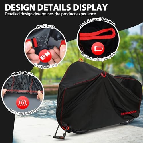Topcrown Bike Cover Waterproof Outdoor Storage Bicycle Cover - Image 5