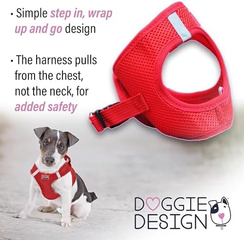 DOGGIE DESIGN American River Ultra Choke-Free Mesh Dog Harness Red - Image 5