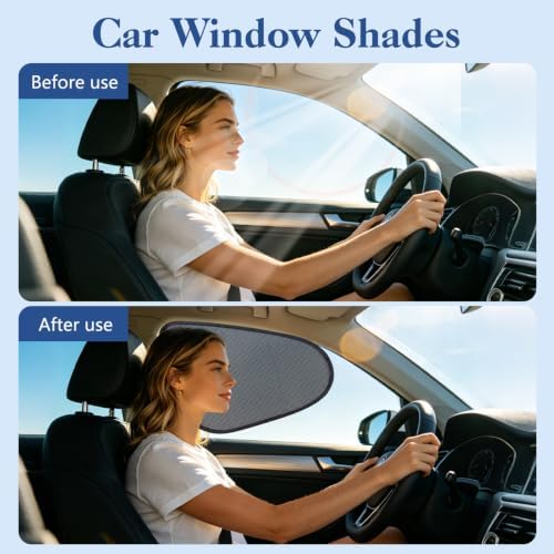 2-Pack Car Window Shades, Mesh Static adsorption Side Window Anti-UV Sunshade - Image 3