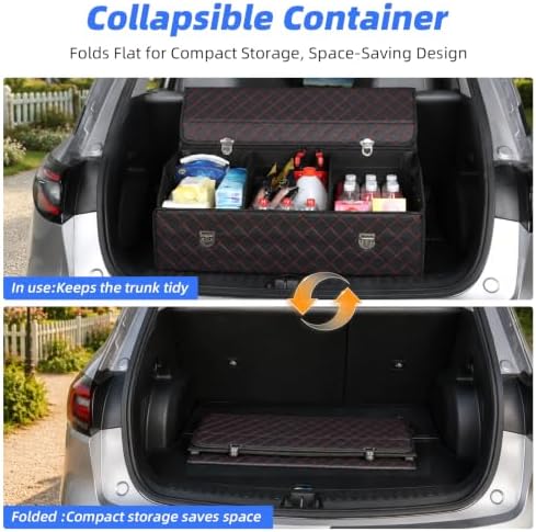 Car Trunk Organizer with Sturdy Faux Leather Lid - Image 4