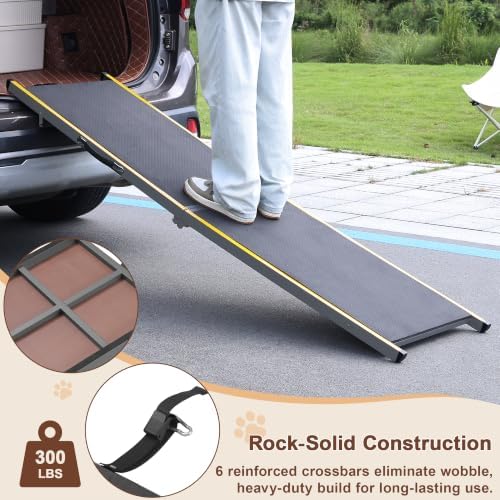 Dog Ramp for Car, Heavy Duty Steel Frame Folding Car Ramp - Image 5