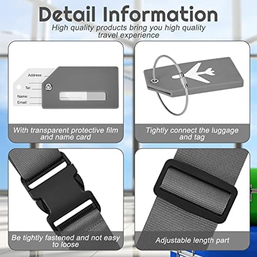 Weewooday 8 Pcs Luggage Straps Suitcase Tags Set - Image 3