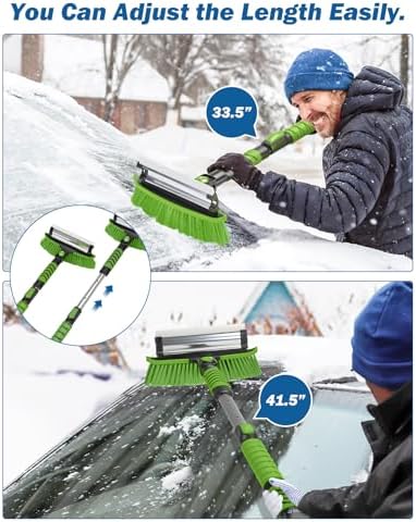 JOYTUTUS 41.5IN Extendable Snow Brush and Ice Scraper, 270°Pivoting Snow - Image 4