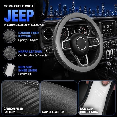 Steering Wheel Cover for Jeep Grand Cherokee Wrangler Compass - Image 3