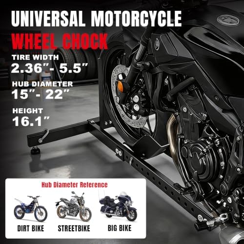Jack Boss 1800lbs Motorcycle Wheel Chock Stand, Wide Range 2.36" to 5.5" - Image 3
