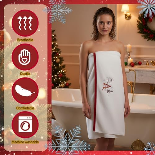 Peryiter 3 Pack Xmas Decorative Bath Towel Set - Image 6