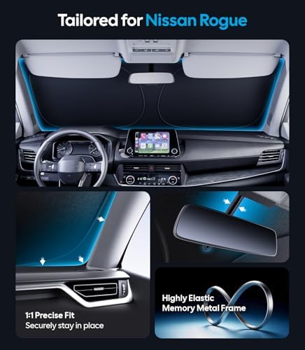Wigoo for Nissan Rogue 2021-2026 Windshield Sunshade, Keeps Interior Cool - Image 4