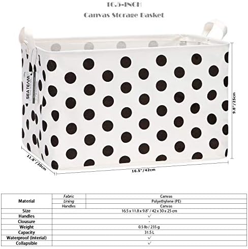 Sea Team Large Rectangle Open-Top Canvas Storage Basket - Image 6