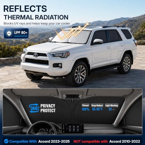 9PCS Car Window Shades for Toyota Highlander 2022-2025, Full Set Windshield - Image 2