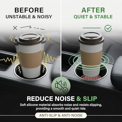 Silicone Car Coasters Set of 4, 2.75" Cup Holder Mats - Image 4