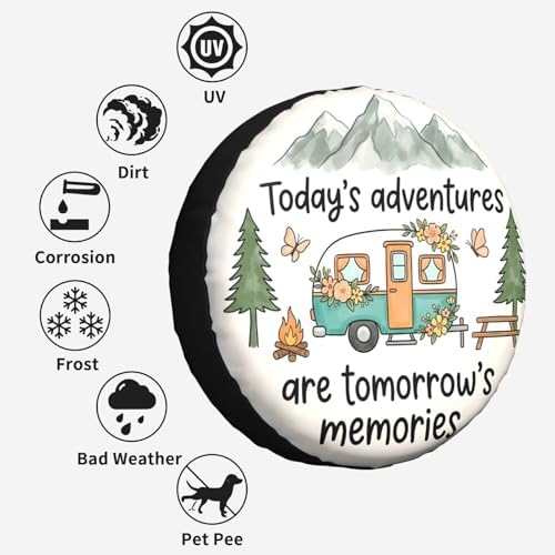 Retro Camper Spare Tire Cover SUV Trailer Truck RV 16 Inch - Image 6