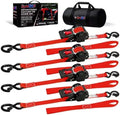 Retractable Ratchet Straps 1" x 13 Ft, 800 Lbs, 4 Pack by LYNXHOLD