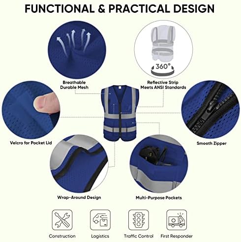TICONN High Visibility Reflective Safety Vest - Image 2