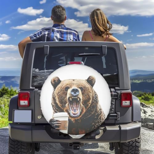 Funny Bear Coffee Spare Tire Cover - Image 5
