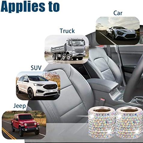 BELOMI 4 Pack Car Headrest Collars, Bling Car Head Rest Collars Rings Decor - Image 6